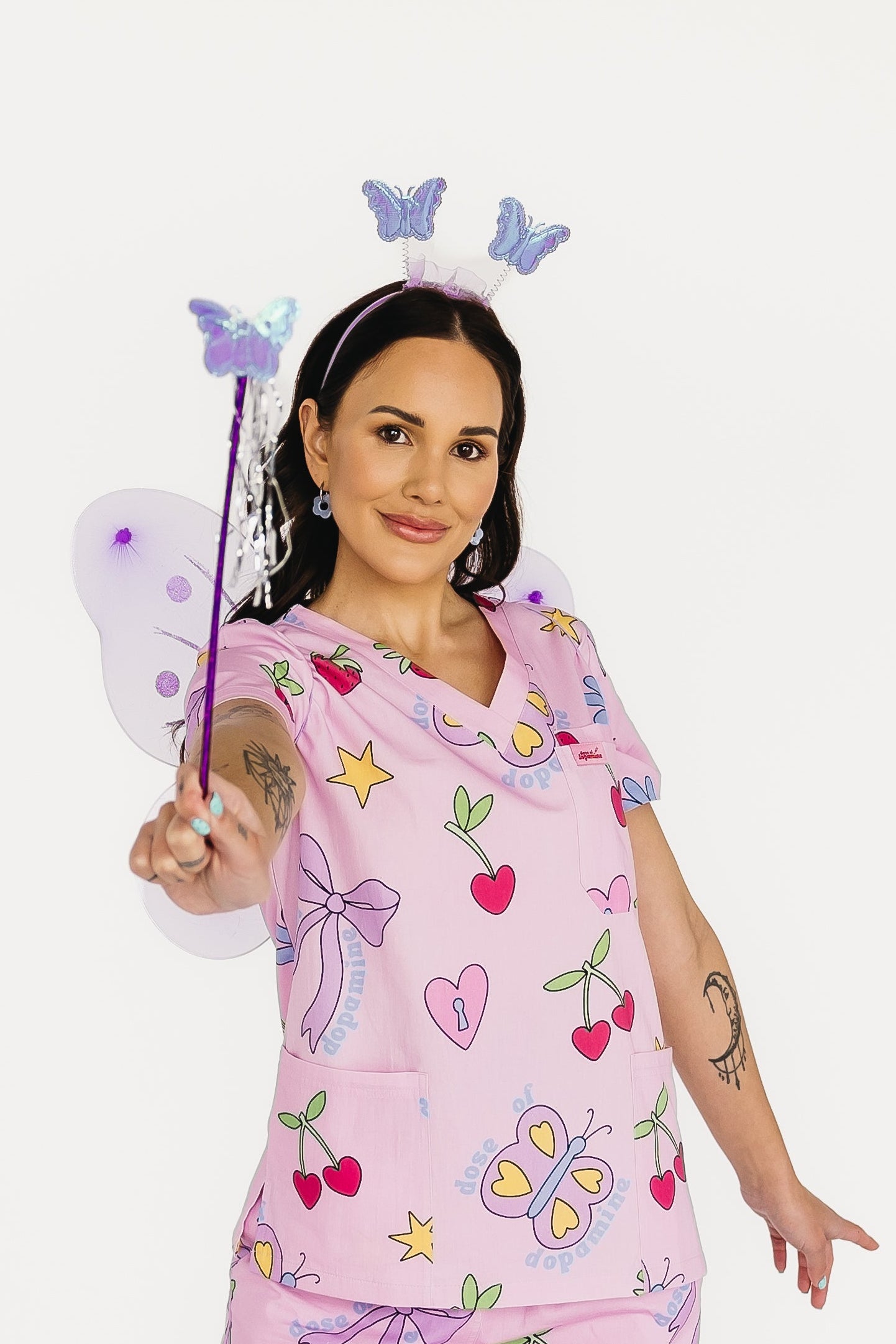 Pretty In Pink Scrub Top