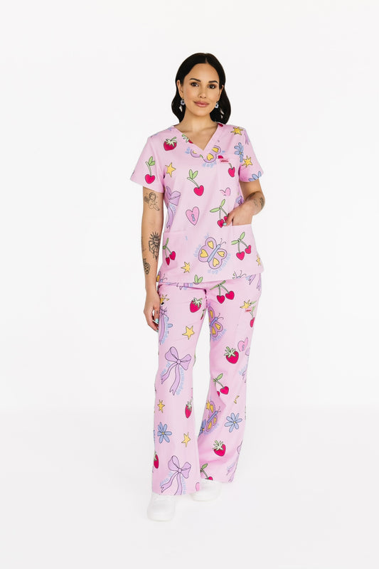 Pretty In Pink Scrub Set