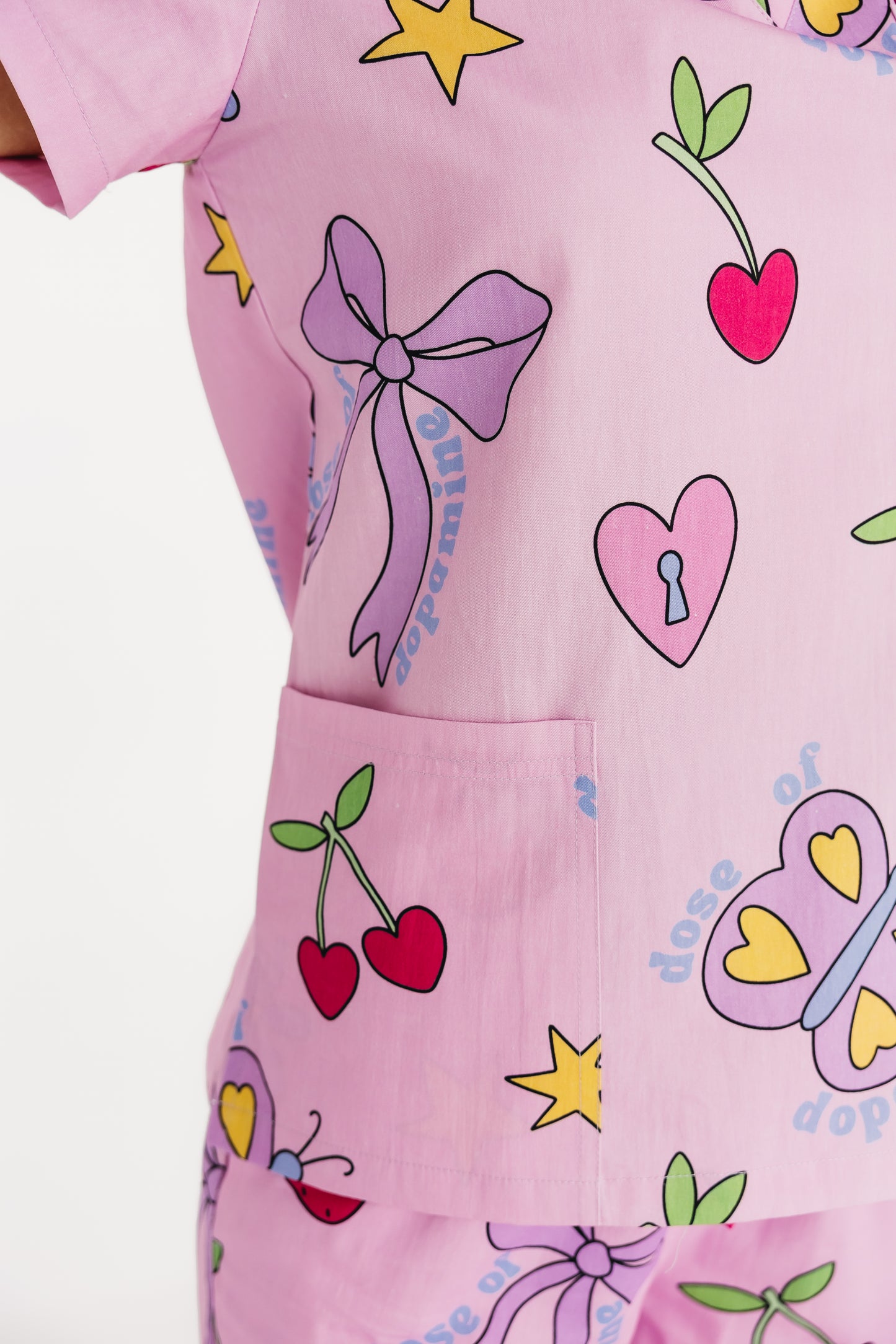 Pretty In Pink Scrub Top