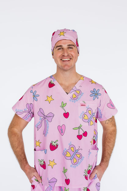 Pretty In Pink Scrub Top